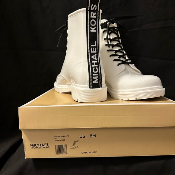 Michael Kors Optic White Rain Booties - Picture 2 of 5